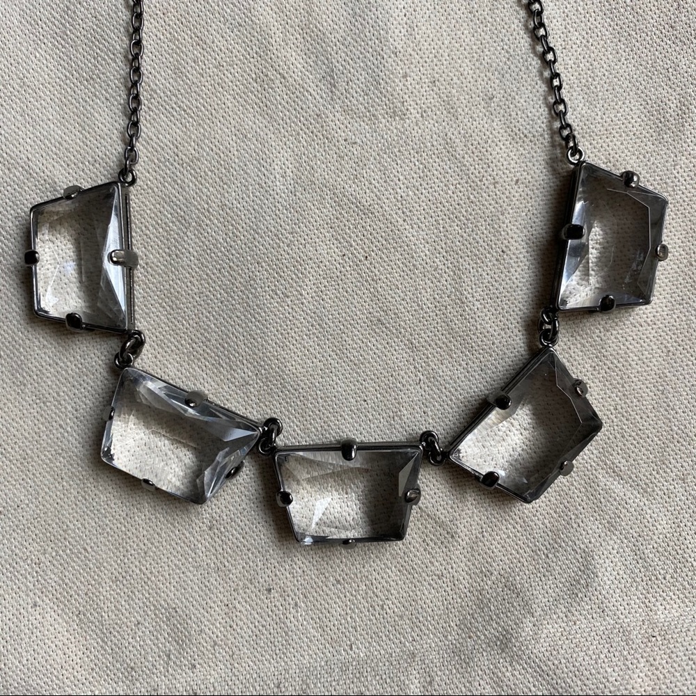 J. Crew Gunmetal Crystal Necklace